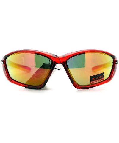Wrap Sports Sunglasses Oval Wrap Around Unisex Frame Rubber Nose - Red - CD123VRTEPR $8.69
