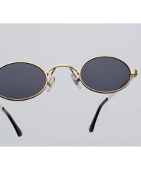 Goggle Tiny Oval Sunglasses Men Small Frame Vintage Women Sun Glasses Retro Round Decoration - Gold With Black - CH197Y7D6ND ...