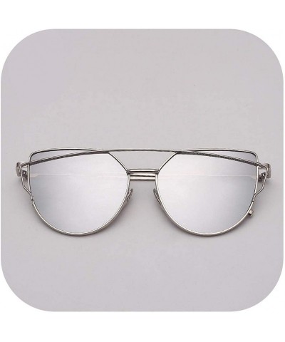 Cat Eye Designer Cat Eye Sunglasses Women Vintage Metal Reflective Glasses Mirror Retro Oculos De Sol Gafas - CN198520HNX $47.40