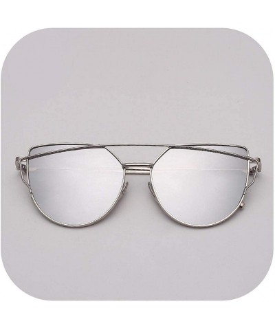 Cat Eye Designer Cat Eye Sunglasses Women Vintage Metal Reflective Glasses Mirror Retro Oculos De Sol Gafas - CN198520HNX $18.96