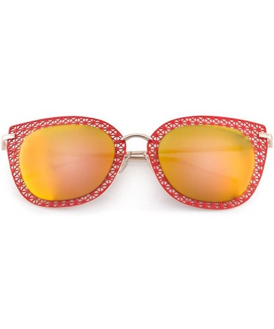 Cat Eye Retro Cat Eye Cut Out Frame Sunglasses"Shelby" (Red - As Shown) - C512O494SM7 $23.08