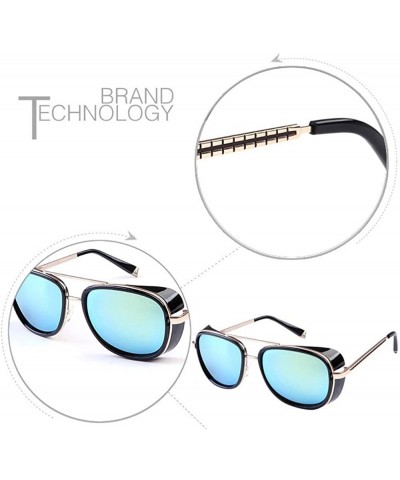 Goggle Classic steampunk sunglasses street style Men/Women Sunglasses Vintage goggle - Black/Green - CK1853C7S97 $19.71