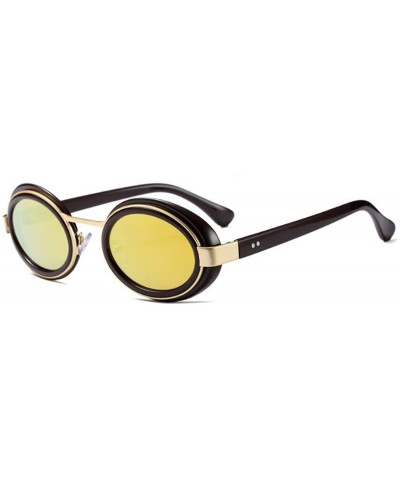 Oval Oval Sunglasses Mod Style Retro Thick Frame Fashion Eyewear - C3 - CW18DO80AC4 $34.91