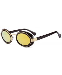 Oval Oval Sunglasses Mod Style Retro Thick Frame Fashion Eyewear - C3 - CW18DO80AC4 $22.34