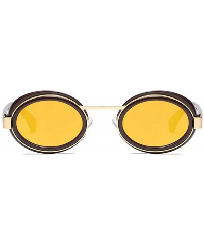 Oval Oval Sunglasses Mod Style Retro Thick Frame Fashion Eyewear - C3 - CW18DO80AC4 $22.34