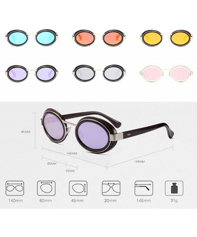 Oval Oval Sunglasses Mod Style Retro Thick Frame Fashion Eyewear - C3 - CW18DO80AC4 $22.34