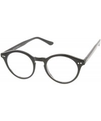 Round Retro Keyhole Nose Bridge Clear Lens P3 Round Glasses 46mm - Black / Clear - C812MZPW9YR $12.70