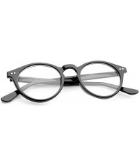 Round Retro Keyhole Nose Bridge Clear Lens P3 Round Glasses 46mm - Black / Clear - C812MZPW9YR $12.70