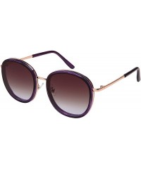 Round Fashion Desginer Inspired Round Sunglasess with Flat Ocean Color Lens Ultralight - CQ18XEZL4SI $12.15