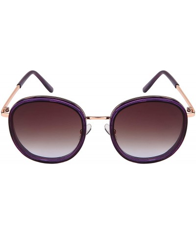 Round Fashion Desginer Inspired Round Sunglasess with Flat Ocean Color Lens Ultralight - CQ18XEZL4SI $12.15
