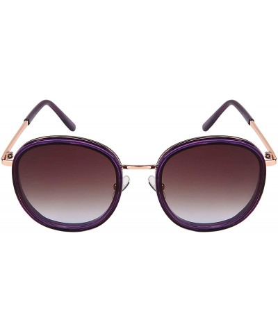 Round Fashion Desginer Inspired Round Sunglasess with Flat Ocean Color Lens Ultralight - CQ18XEZL4SI $12.15