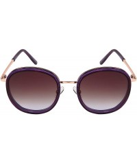 Round Fashion Desginer Inspired Round Sunglasess with Flat Ocean Color Lens Ultralight - CQ18XEZL4SI $12.15