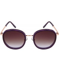 Round Fashion Desginer Inspired Round Sunglasess with Flat Ocean Color Lens Ultralight - CQ18XEZL4SI $12.15