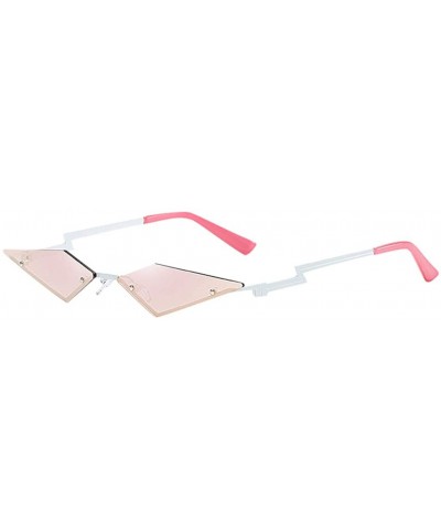 Wrap Protective Glasses Sunglasses Female Frameless Sunglasses Wings Goggles Fashion Collocation - Pink - CF190HS36IW $29.57