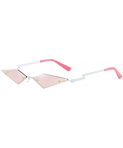 Wrap Protective Glasses Sunglasses Female Frameless Sunglasses Wings Goggles Fashion Collocation - Pink - CF190HS36IW $15.80