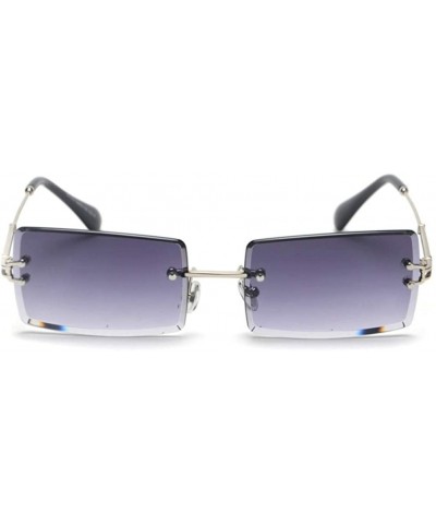 Oversized Fashion Rectangle Rimless Gradient Sunglasses Women Reduce Surface Reflections Sun Glasses - Grey - CY18TW2IZUY $28.50