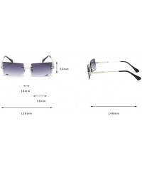 Oversized Fashion Rectangle Rimless Gradient Sunglasses Women Reduce Surface Reflections Sun Glasses - Grey - CY18TW2IZUY $17.10