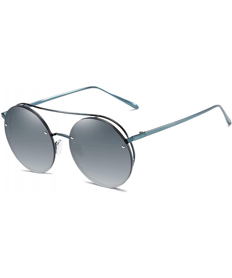 Round Women Sunglasses Retro Grey Drive Holiday Round Non-Polarized UV400 - Green - C018R09SO3R $12.50