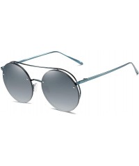 Round Women Sunglasses Retro Grey Drive Holiday Round Non-Polarized UV400 - Green - C018R09SO3R $19.13
