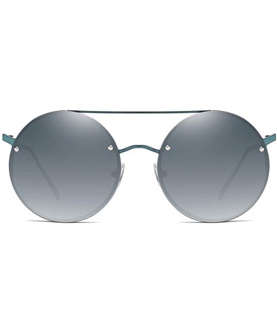 Round Women Sunglasses Retro Grey Drive Holiday Round Non-Polarized UV400 - Green - C018R09SO3R $12.50