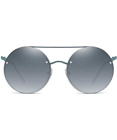 Round Women Sunglasses Retro Grey Drive Holiday Round Non-Polarized UV400 - Green - C018R09SO3R $19.13