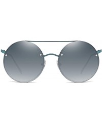Round Women Sunglasses Retro Grey Drive Holiday Round Non-Polarized UV400 - Green - C018R09SO3R $12.50
