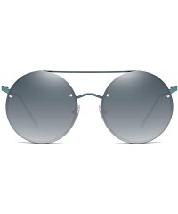 Round Women Sunglasses Retro Grey Drive Holiday Round Non-Polarized UV400 - Green - C018R09SO3R $19.13
