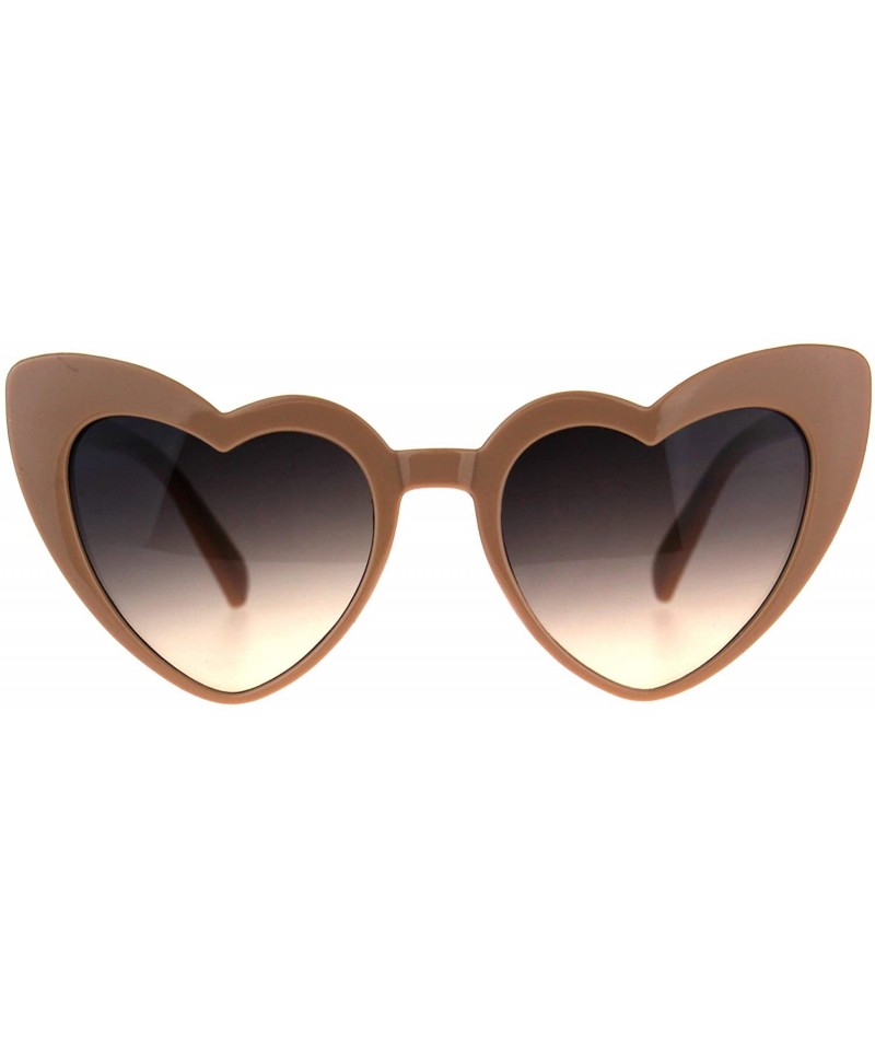 Cat Eye Womens Oceanic Color Lens Heart Shape Cat Eye Valentines Sunglasses - Brown Smoke - CT18C7I2H57 $12.44