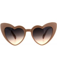 Cat Eye Womens Oceanic Color Lens Heart Shape Cat Eye Valentines Sunglasses - Brown Smoke - CT18C7I2H57 $12.44