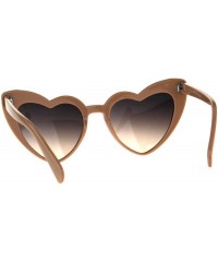 Cat Eye Womens Oceanic Color Lens Heart Shape Cat Eye Valentines Sunglasses - Brown Smoke - CT18C7I2H57 $12.44