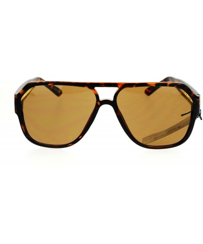 Square Flat Top Designer Fashion Sunglasses Unisex Retro Stylish Shades UV 400 - Tortoise (Brown) - CS1872KWEDK $13.36