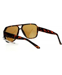 Square Flat Top Designer Fashion Sunglasses Unisex Retro Stylish Shades UV 400 - Tortoise (Brown) - CS1872KWEDK $13.36