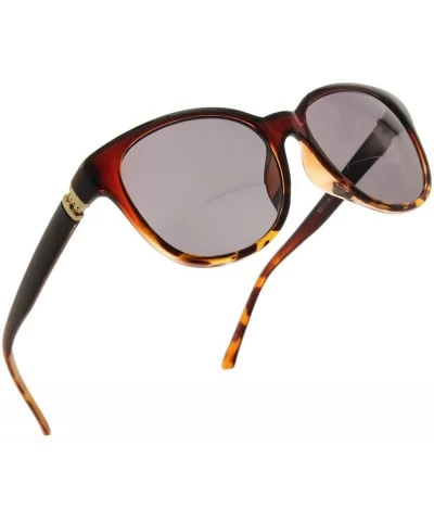 Cat Eye Cateye Bifocal Reading Sunglasses for Women Sunglass Readers with Designer Style - Brown/Leopard - C3182Z9LQ0N $36.42
