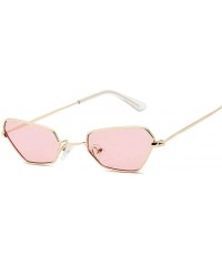 Cat Eye Retro Small Cat Eye Sunglasses Women Vintage Shades Yellow Metal Color Sun Glasses For Female Fashion - CO198UD0A4W $...