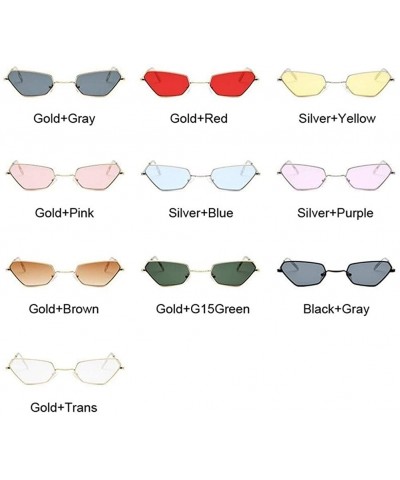 Cat Eye Retro Small Cat Eye Sunglasses Women Vintage Shades Yellow Metal Color Sun Glasses For Female Fashion - CO198UD0A4W $...