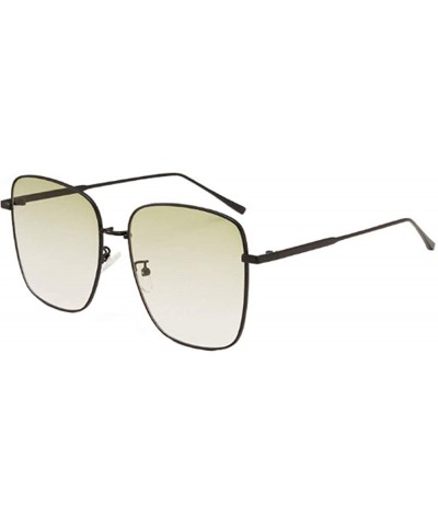 Aviator Color Lens Sunglasses Stylish Sunnies Eyewear Metal Sunglasses - T - Gradient Green(black Frame) - CQ190TZKGWG $31.27