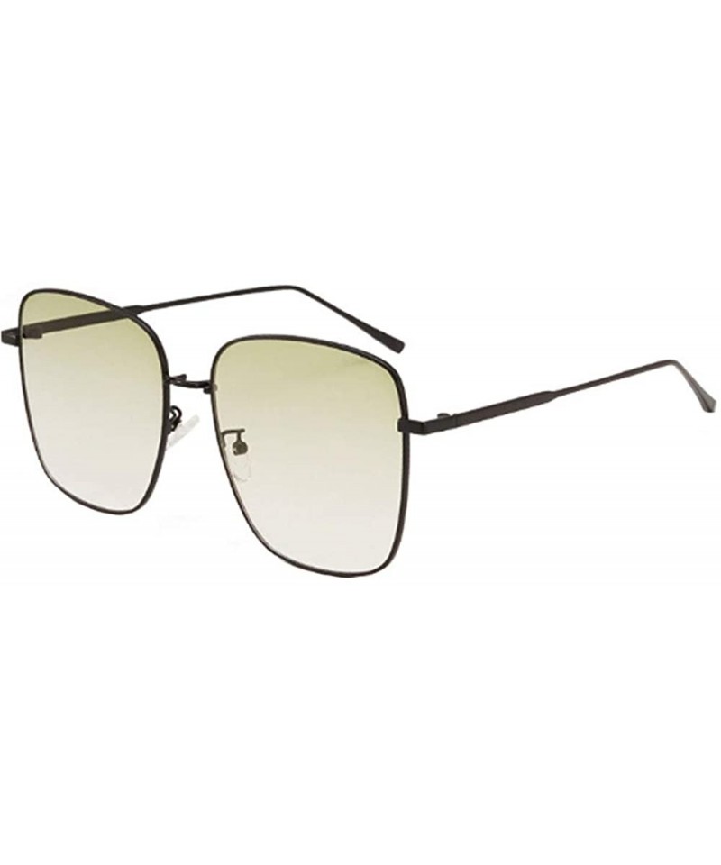 Aviator Color Lens Sunglasses Stylish Sunnies Eyewear Metal Sunglasses - T - Gradient Green(black Frame) - CQ190TZKGWG $16.70