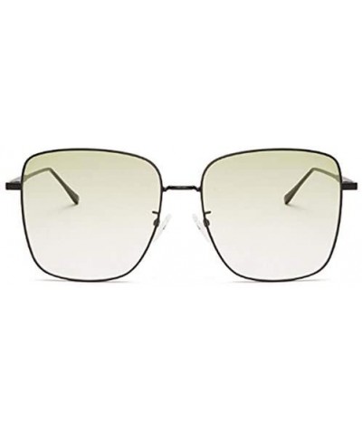 Aviator Color Lens Sunglasses Stylish Sunnies Eyewear Metal Sunglasses - T - Gradient Green(black Frame) - CQ190TZKGWG $16.70