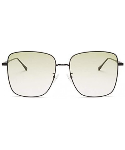 Aviator Color Lens Sunglasses Stylish Sunnies Eyewear Metal Sunglasses - T - Gradient Green(black Frame) - CQ190TZKGWG $16.70