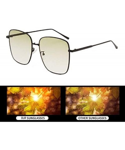 Aviator Color Lens Sunglasses Stylish Sunnies Eyewear Metal Sunglasses - T - Gradient Green(black Frame) - CQ190TZKGWG $16.70