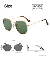 Square SOARIN Metal Frame Sunglasses for Women Retro Square Frame Reflective Lens UV 400 - Darkgreen - CH1827E6LEK $18.86