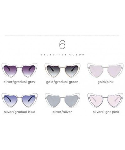 Wrap Heart shaped Mirrored Polarized Sunglasses - Silver - CN18TOE4MXE $9.03