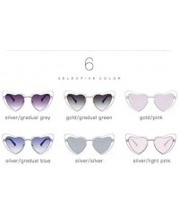 Wrap Heart shaped Mirrored Polarized Sunglasses - Silver - CN18TOE4MXE $9.03