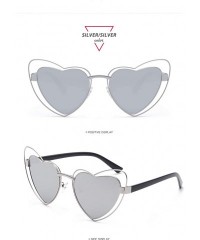Wrap Heart shaped Mirrored Polarized Sunglasses - Silver - CN18TOE4MXE $9.03