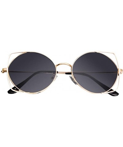 Cat Eye Sunglasses For Women - Cat Eye Eyewear Mirrored Flat Lenses Metal Frame Sunglasses Stylish Outdoor Eyeglasses - CV18R...