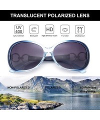 Wayfarer Luxury Women Polarized Sunglasses Retro Eyewear Oversized Goggles Eyeglasses - Gradient Blue Frame Grey Lens - C918E...
