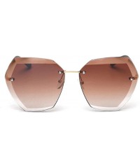 Rimless Women Sunglasses Vintage Rimless Frame Summer Lens Shade Glasses - C67 Gradient Purple - CA198OGC8AO $16.90