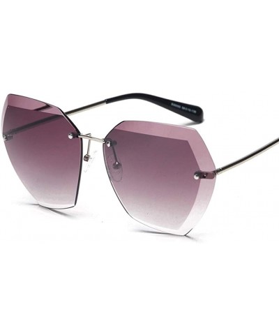 Rimless Women Sunglasses Vintage Rimless Frame Summer Lens Shade Glasses - C67 Gradient Purple - CA198OGC8AO $16.90