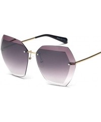 Rimless Women Sunglasses Vintage Rimless Frame Summer Lens Shade Glasses - C67 Gradient Purple - CA198OGC8AO $16.90