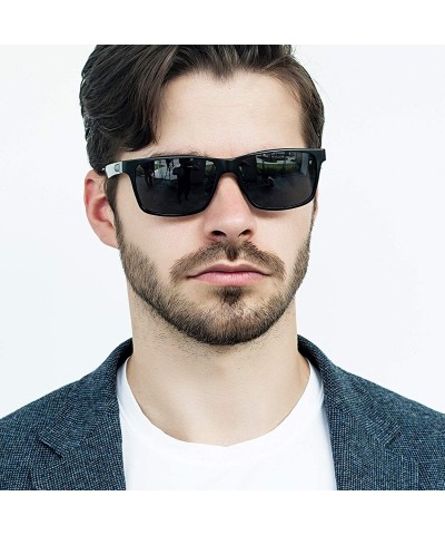 Rectangular Polarized Driving Sunglasses For Men UV Protection Carbon Fiber Temple Sport Mens Sunglasses Al-Mg Metal Frame - ...